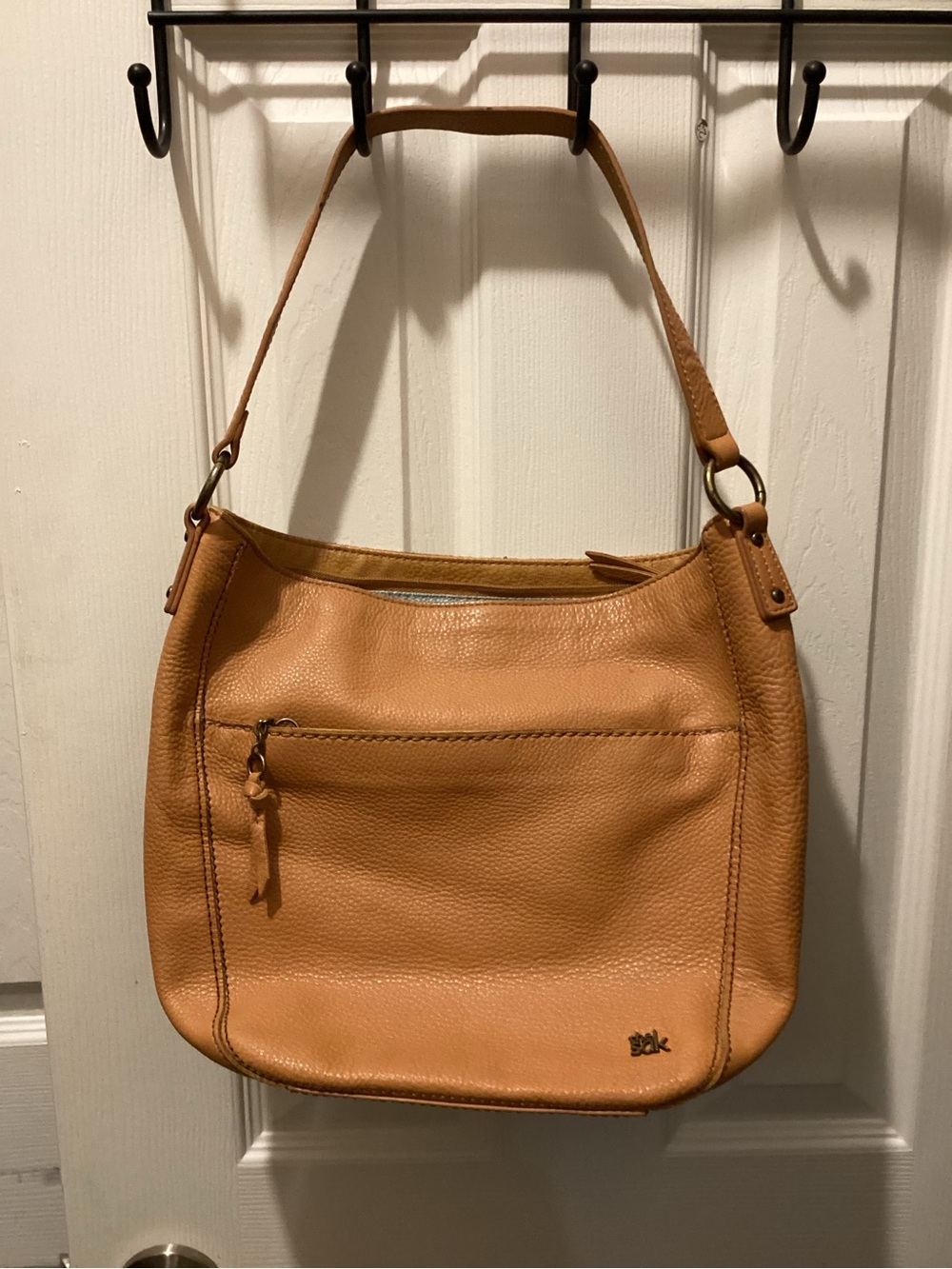 The Sak Pebbled Leather Shoulder Bag in Tan